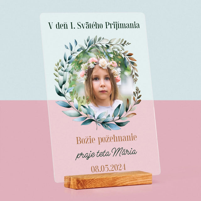 Fotografia A Podpis: V Deň I. Svätého Prijímania - Tlač Na Akrylové Sklo (Vertikálne)