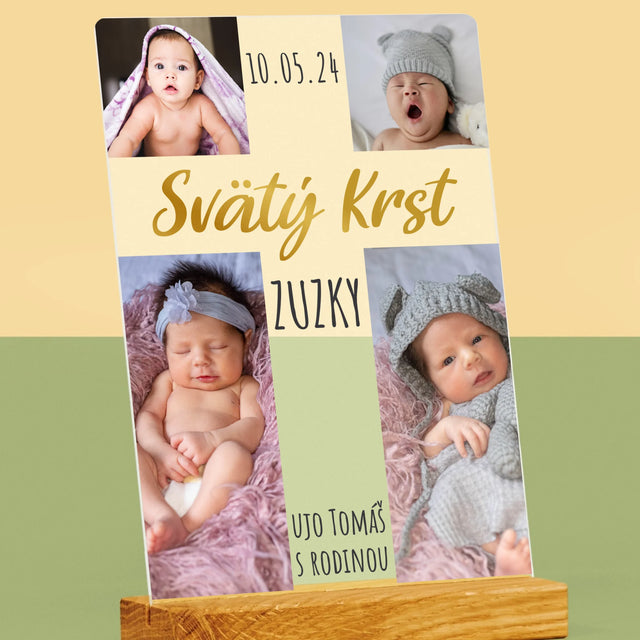 Fotokoláž: Svätý Krst Kríž - Tlač Na Akrylové Sklo (Vertikálne)