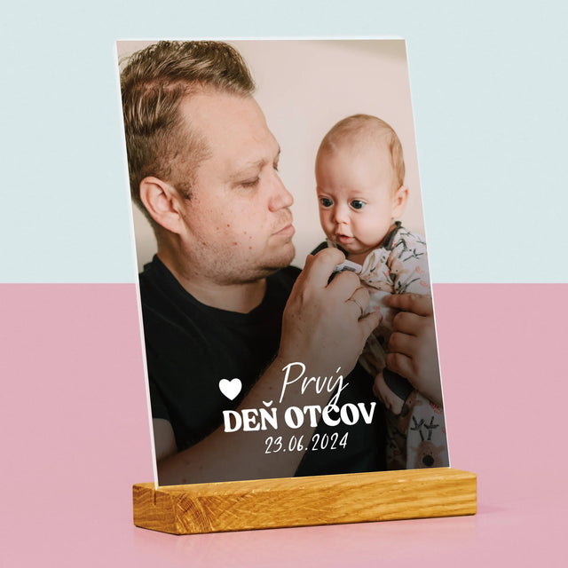Fotografia A Podpis: Prvý Deň Otcov - Tlač Na Akrylové Sklo (Vertikálne)