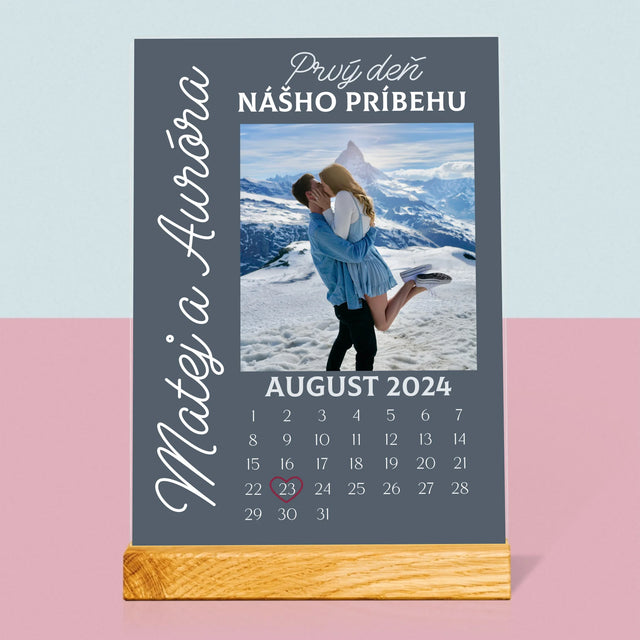 Fotografia A Podpis: Prvý Deň Nášho Príbehu - Tlač Na Akrylové Sklo (Vertikálne)