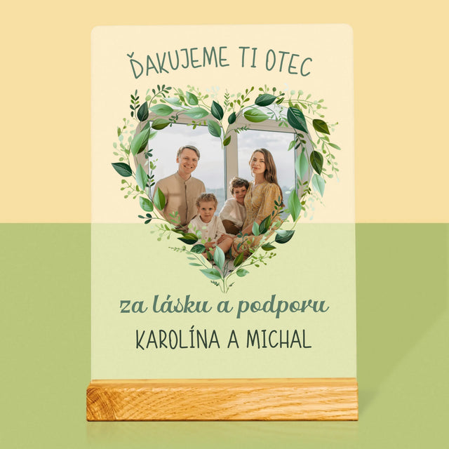 Fotografia A Podpis: Ďakujeme Otec - Tlač Na Akrylové Sklo (Vertikálne)