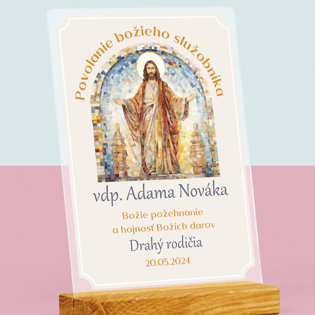 Meno A Podpis: Povolanie Božieho Služobníka - Tlač Na Akrylové Sklo (Vertikálne)