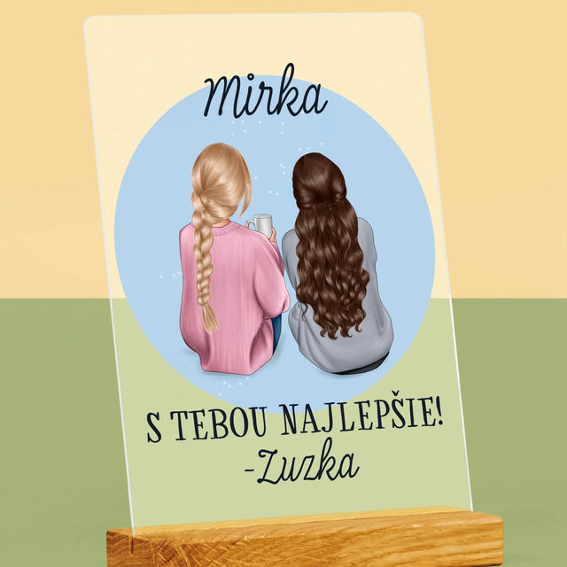 Tvorenie Postavy: Priateľky - Tlač Na Akrylové Sklo (Vertikálne)