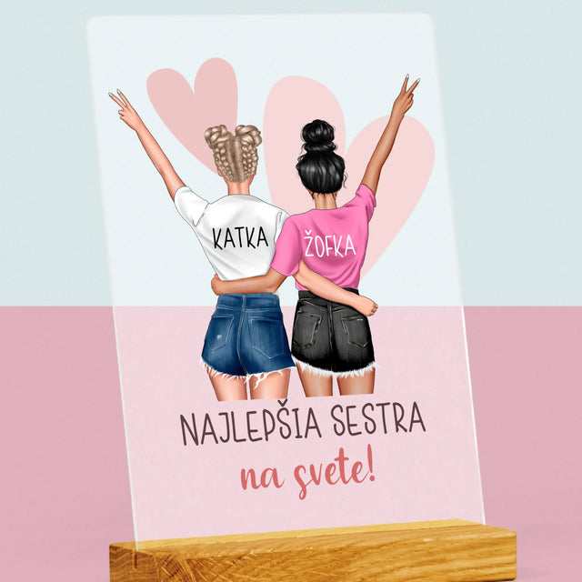 Tvorenie Postavy: Najlepšia Sestra Na Svete - Tlač Na Akrylové Sklo (Vertikálne)