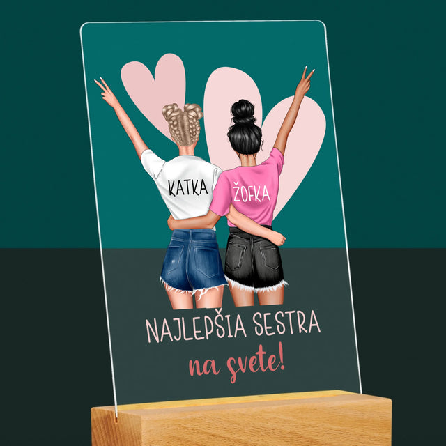 Tvorenie Postavy: Najlepšia Sestra Na Svete - Tlač Na Akrylové Sklo (Vertikálne)