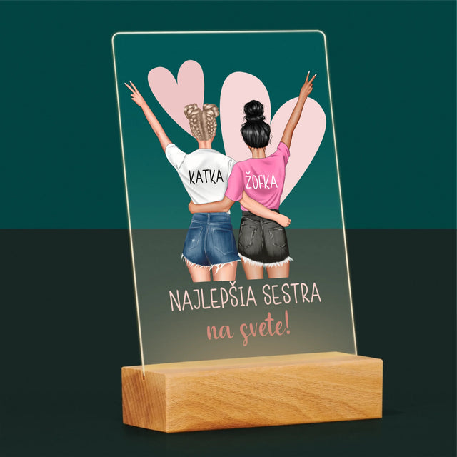 Tvorenie Postavy: Najlepšia Sestra Na Svete - Tlač Na Akrylové Sklo (Vertikálne)