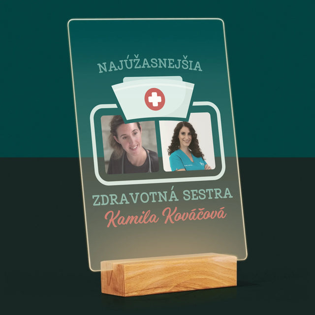 Fotokoláž: Najúžasnejšia Zdravotná Sestra - Tlač Na Akrylové Sklo (Vertikálne)