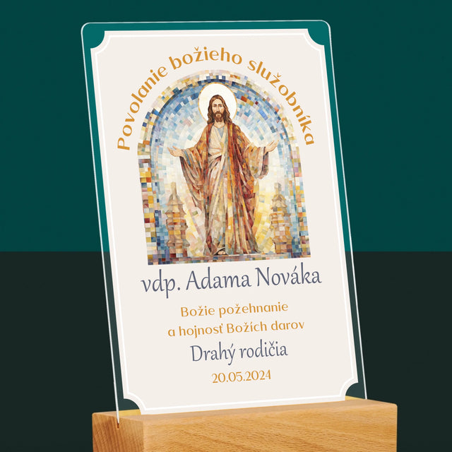 Meno A Podpis: Povolanie Božieho Služobníka - Tlač Na Akrylové Sklo (Vertikálne)