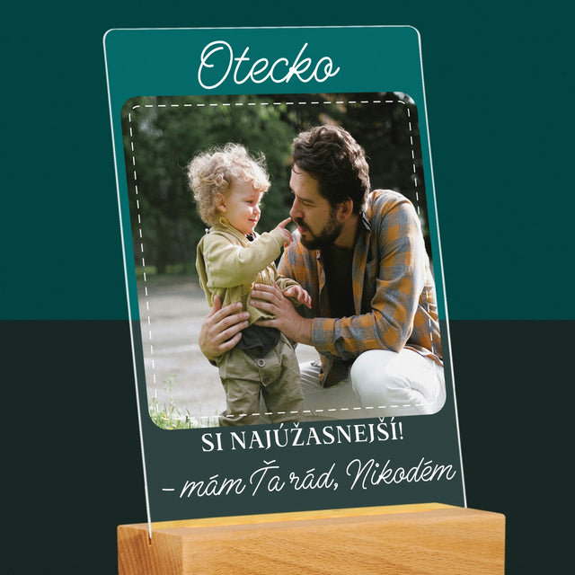 Fotografia A Podpis: Najúžasnejší Otec - Tlač Na Akrylové Sklo (Vertikálne)