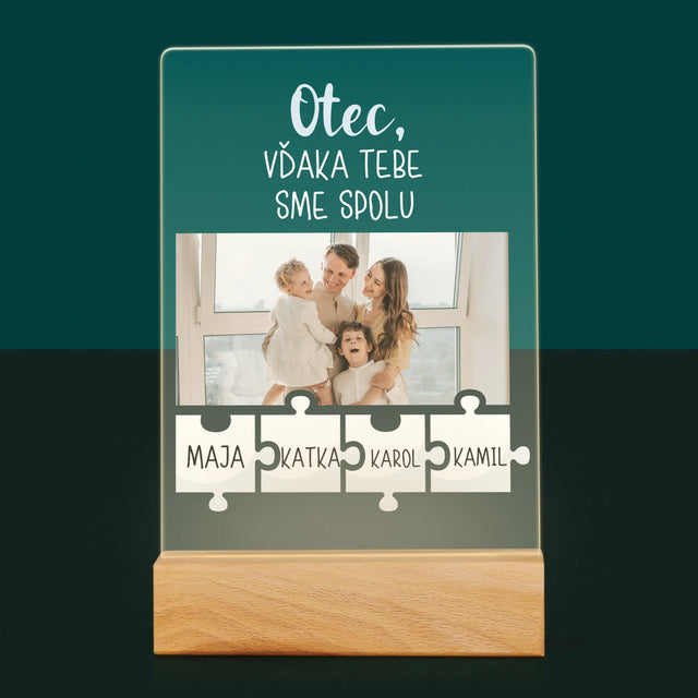 Fotografia A Podpis: Otec, Vďaka Tebe Sme Spolu - Tlač Na Akrylové Sklo (Vertikálne)