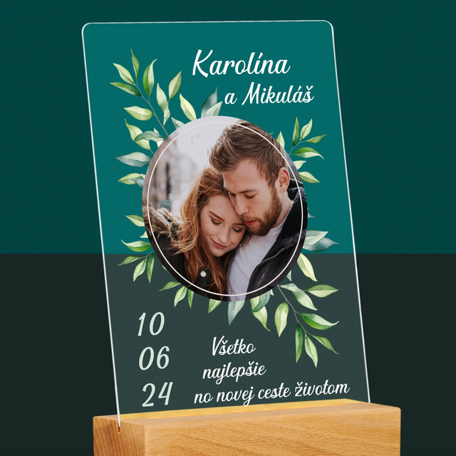 Fotografia A Podpis: Svadobné Lístky - Tlač Na Akrylové Sklo (Vertikálne)