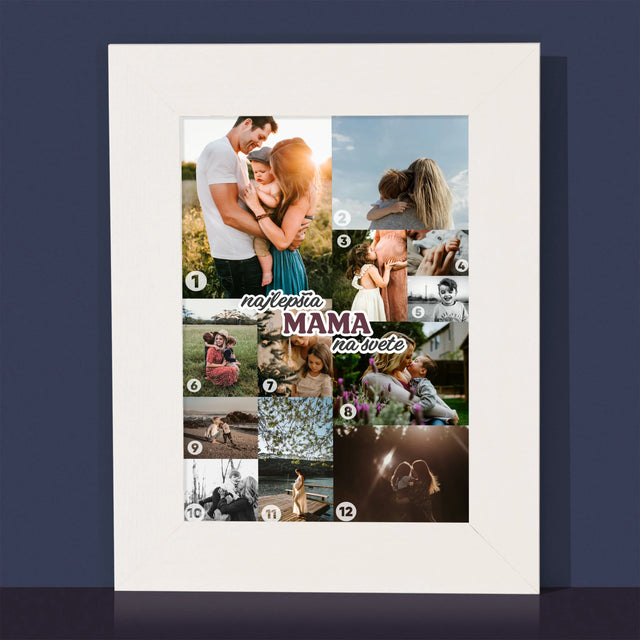Fotokoláž: Najlepšia Mama Na Svete - Rámček Na Fotografiu (Vertikálne)