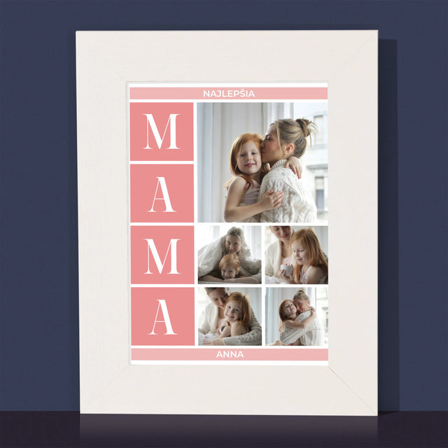 Fotokoláž: Najlepšia Mama Koláž - Rámček Na Fotografiu (Vertikálne)