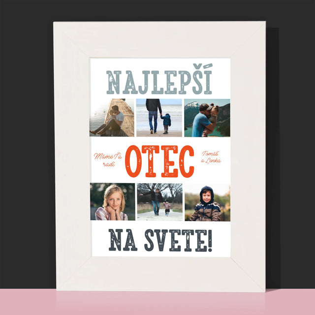 Fotokoláž: Najlepší Otec Na Svete Fotografie - Rámček Na Fotografiu (Vertikálne)