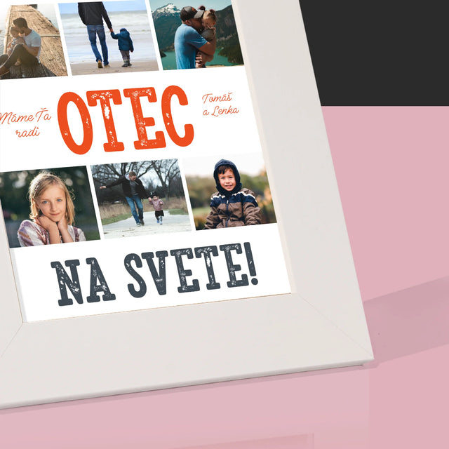 Fotokoláž: Najlepší Otec Na Svete Fotografie - Rámček Na Fotografiu (Vertikálne)