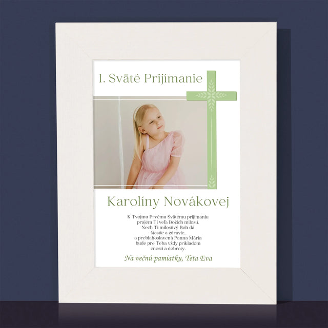 Fotografia A Podpis: 1. Sv Prijímanie Fotografia Kríž - Rámček Na Fotografiu (Vertikálne)