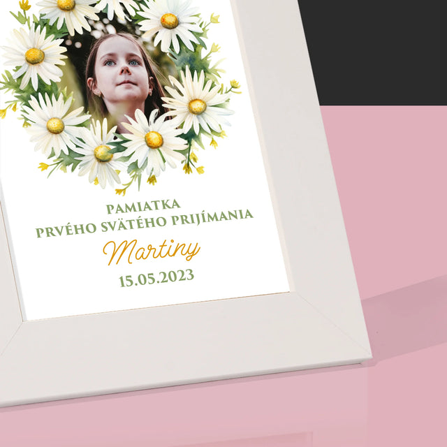 Fotografia A Podpis: Pamiatka 1. Sv Prijímania Sedmokrásky - Rámček Na Fotografiu (Vertikálne)