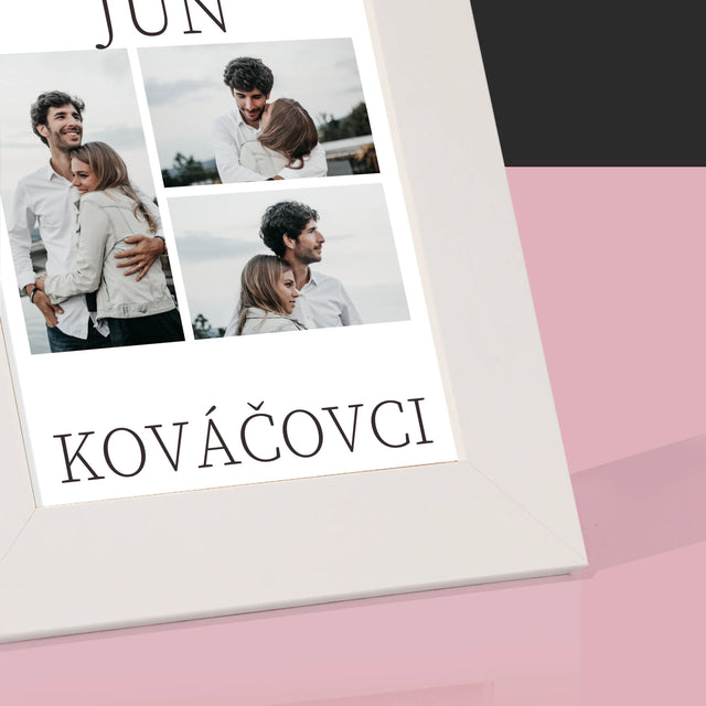 Fotokoláž: Mr&Mrs Dátum - Rámček Na Fotografiu (Vertikálne)