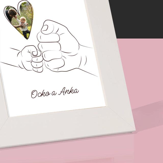 Fotografia A Podpis: Ocko Dieťa Rúčka - Rámček Na Fotografiu (Vertikálne)