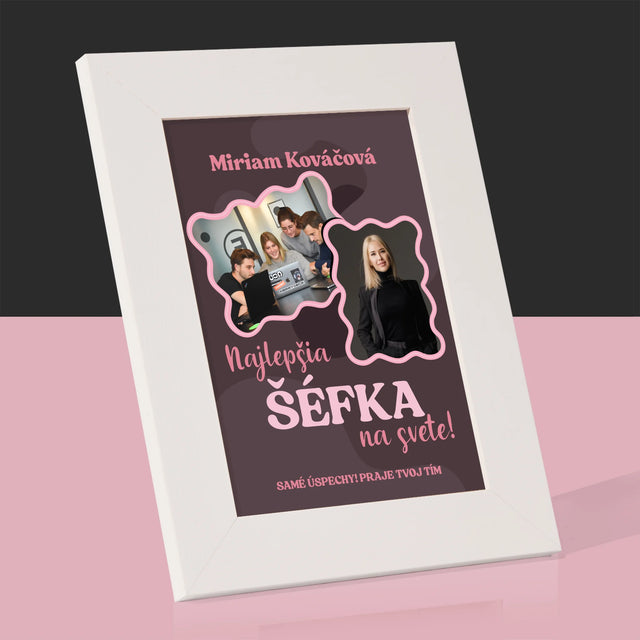 Fotokoláž: Najlepšia Šéfka - Rámček Na Fotografiu (Vertikálne)