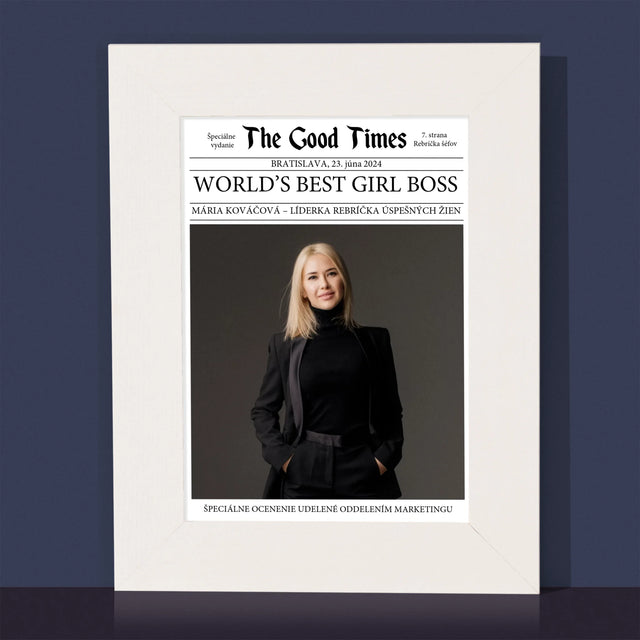 Obálka Časopisu: World’S Best Girl Boss - Rámček Na Fotografiu (Vertikálne)