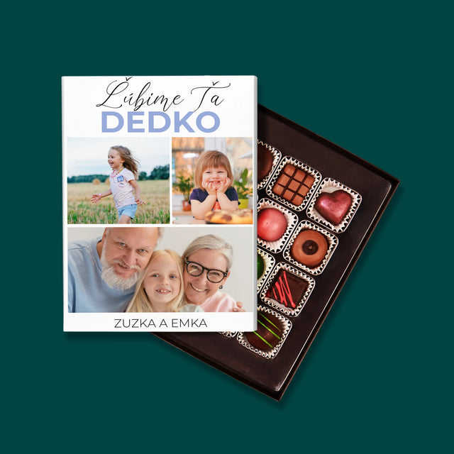 Fotokoláž: Ľúbime Ťa Dedko - Pralinky