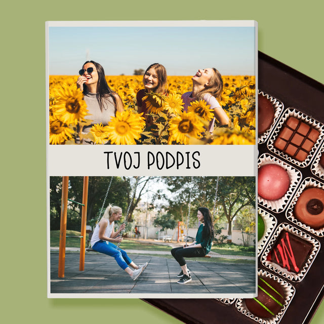 Fotokoláž: 2 Fotografie A Podpis - Pralinky