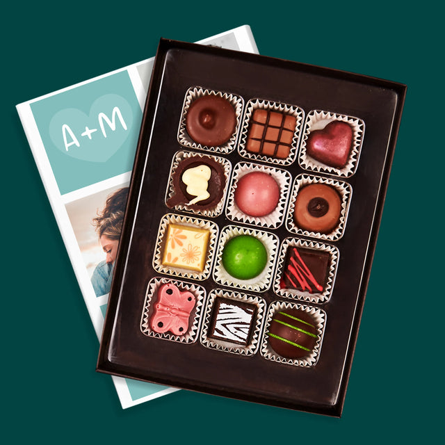 Fotokoláž: Milujem Ťa Iniciály - Pralinky