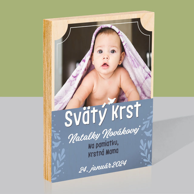 Fotografia A Podpis: Svätý Krst - Tlač Na Drevo (Vertikálne)