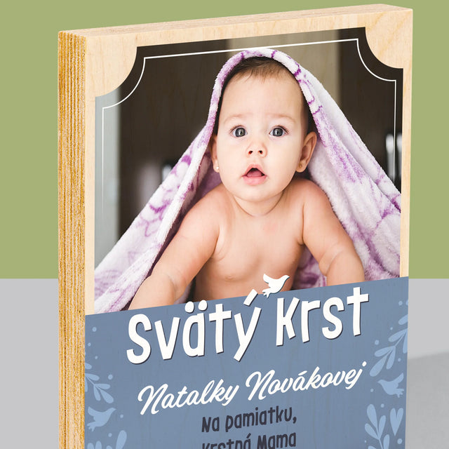 Fotografia A Podpis: Svätý Krst - Tlač Na Drevo (Vertikálne)
