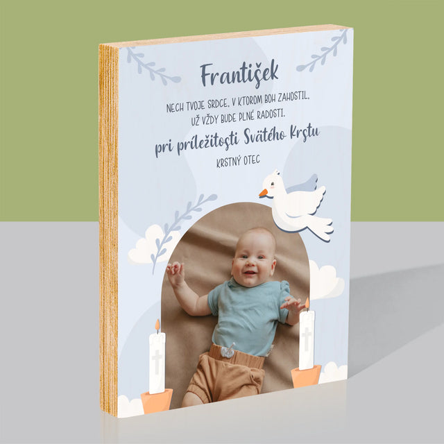 Fotografia A Podpis: Pri Príležitosti Svätého Krstu - Tlač Na Drevo (Vertikálne)