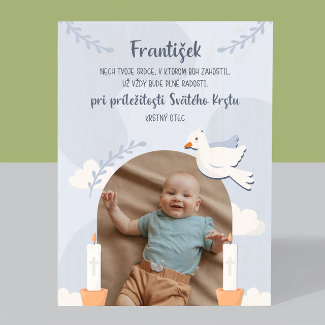 Fotografia A Podpis: Pri Príležitosti Svätého Krstu - Tlač Na Drevo (Vertikálne)