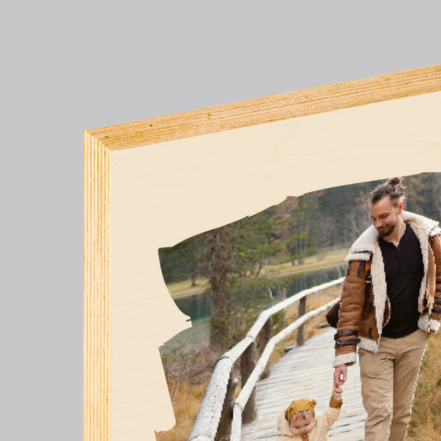 Fotografia A Podpis: Pohľadnica Pre Ocka - Tlač Na Drevo (Vertikálne)