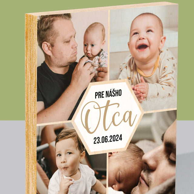 Fotokoláž: Pre Nášho Otca - Tlač Na Drevo (Vertikálne)