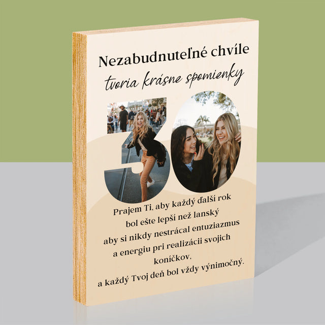Slovo Z Fotografií: 30 Rokov Z Tvojich Fotiek - Tlač Na Drevo (Vertikálne)