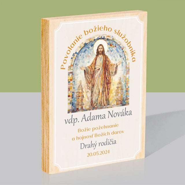 Meno A Podpis: Povolanie Božieho Služobníka - Tlač Na Drevo (Vertikálne)