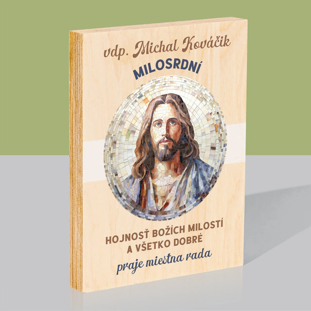 Meno A Podpis: Milosrdný Boží Služobník - Tlač Na Drevo (Vertikálne)