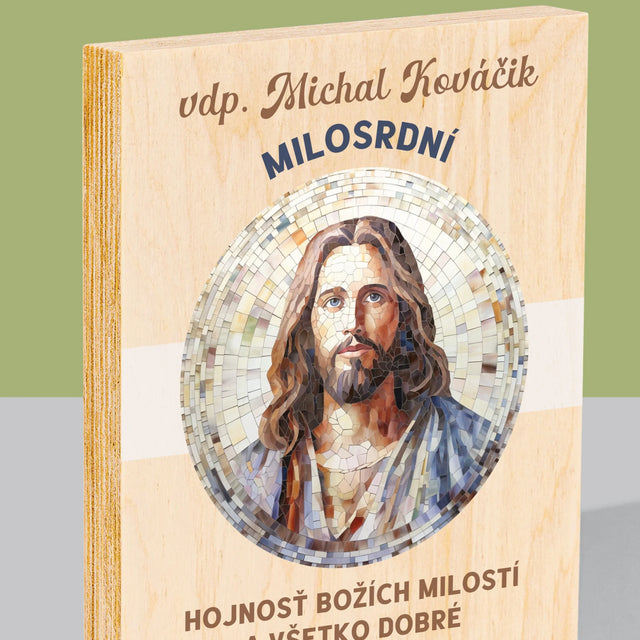 Meno A Podpis: Milosrdný Boží Služobník - Tlač Na Drevo (Vertikálne)