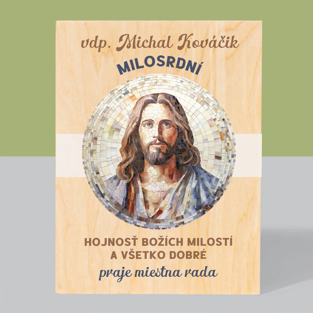 Meno A Podpis: Milosrdný Boží Služobník - Tlač Na Drevo (Vertikálne)