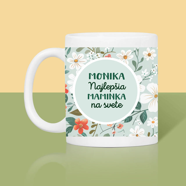 Fotografia A Podpis: Najlepšia Maminka Kvety - Hrnček