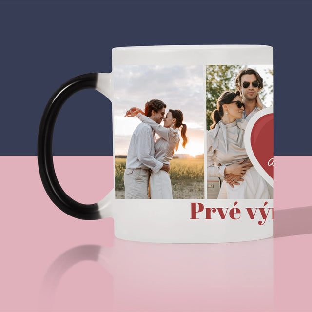Fotokoláž: Prvé Výročie Srdce - Hrnček