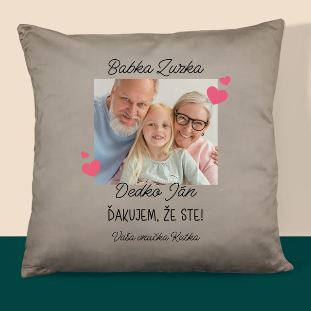 Fotografia A Podpis: Poďakovanie Pre Starých Rodičov - Vankúš 