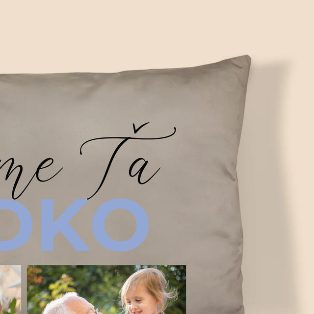 Fotokoláž: Ľúbime Ťa Dedko - Vankúš 