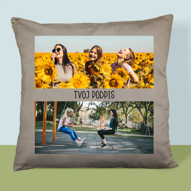 Fotokoláž: 2 Fotografie A Podpis - Vankúš 