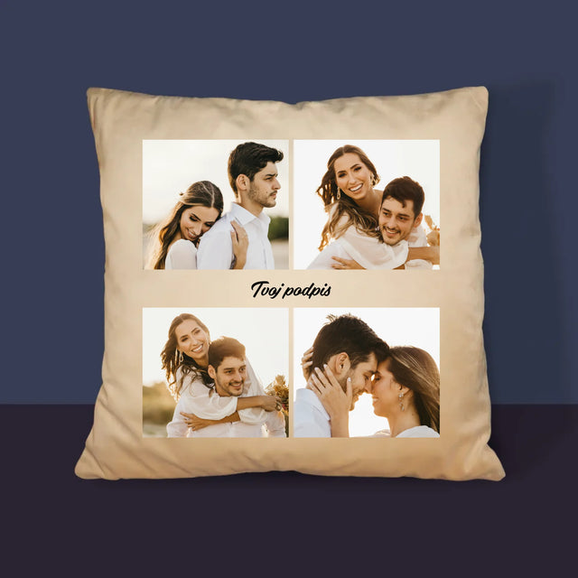 Fotokoláž: 4 Fotografie A Podpis - Vankúš 