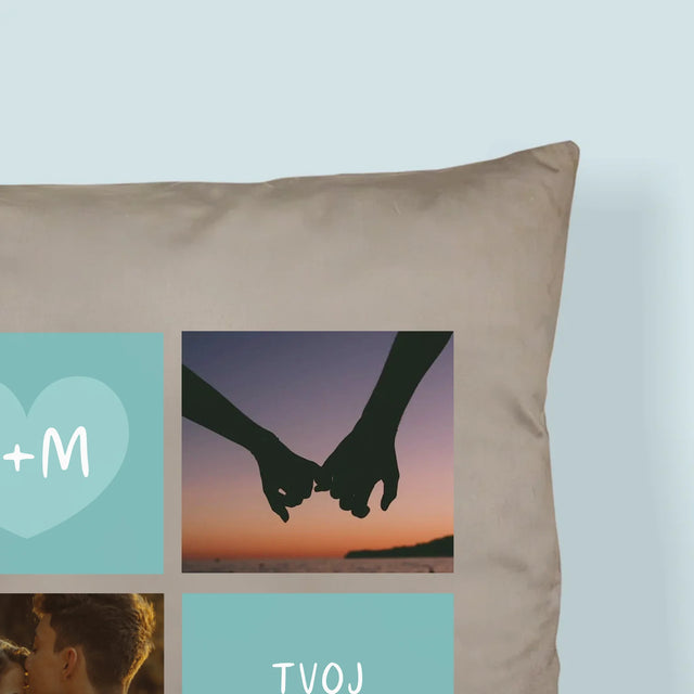 Fotokoláž: Milujem Ťa Iniciály - Vankúš 