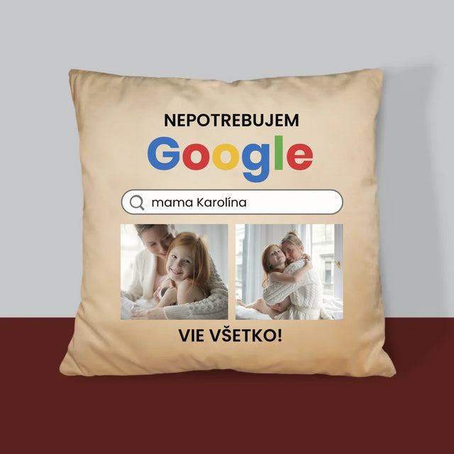 Fotokoláž: Nepotrebujem Google - Vankúš 