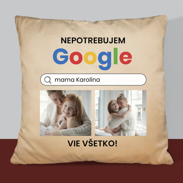 Fotokoláž: Nepotrebujem Google - Vankúš 
