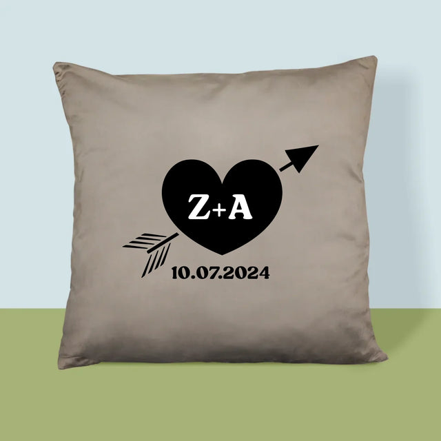 Monogram: Iniciály Srdce So Šípkou - Vankúš 