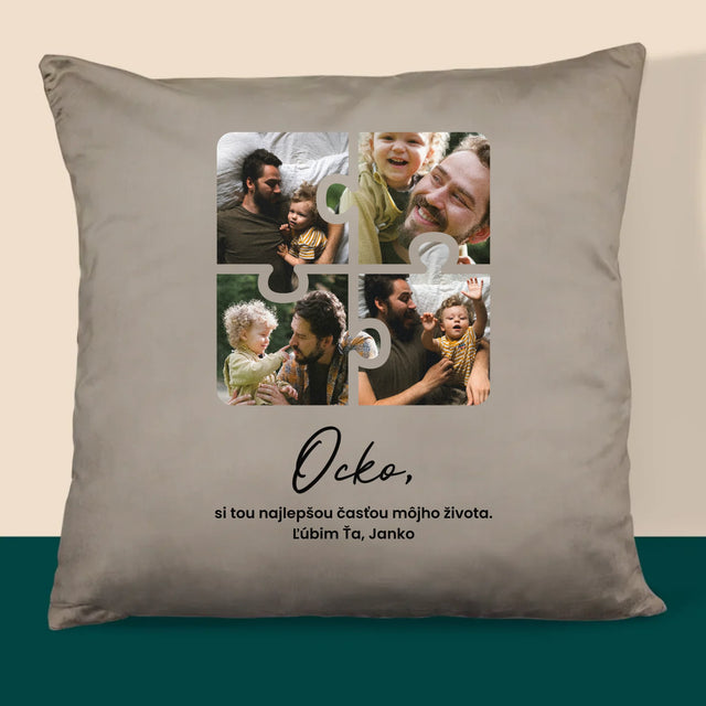 Fotokoláž: Puzzle Fotografie Pre Ocka - Vankúš 